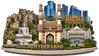 Hyderabad cityscape illustration - prime locations